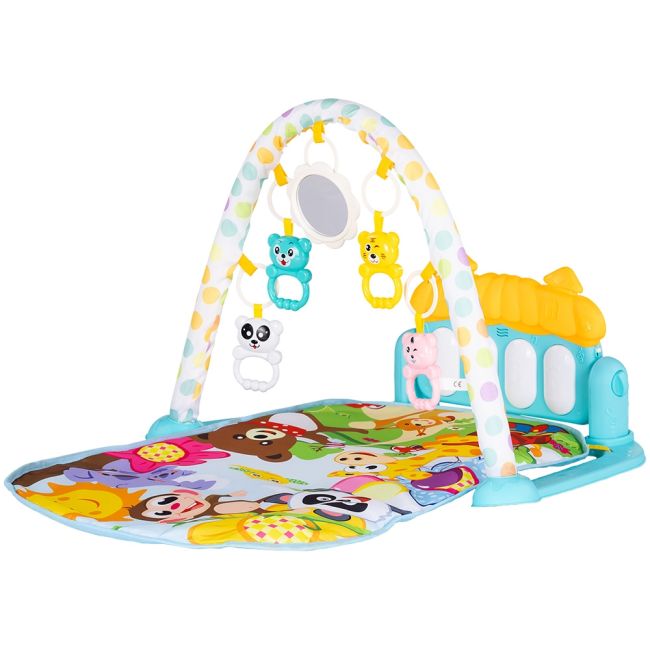Covoras de joaca cu pian chipolino zoo party blue hubpgrzp02301bl
