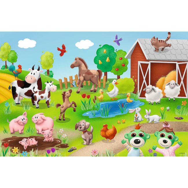 PUZZLE TREFL 24 MAXI BABIES AND THE BEAR ANIMALE LA FERMA VIV14372