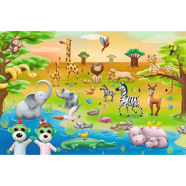 PUZZLE TREFL 24 MAXI BABIES AND THE BEAR SAFARI VIV14373