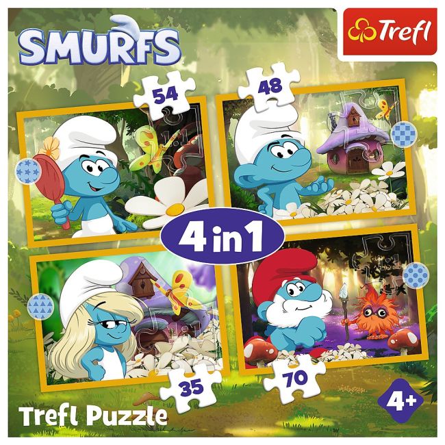 PUZZLE TREFL 4IN1 STRUMFII VIATA IN SATUL STRUMFILOR VIV34664