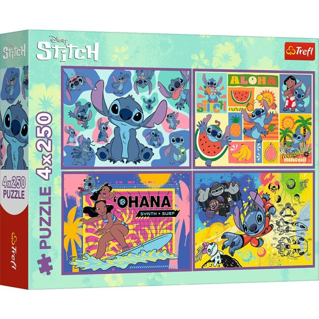 PUZZLE TREFL 4X250 DISNEY UIMITORUL STITCH VIV13311
