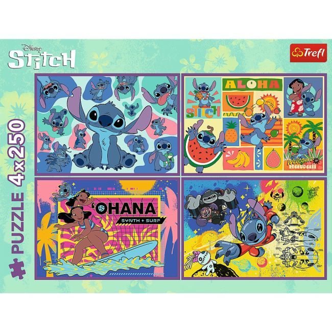 PUZZLE TREFL 4X250 DISNEY UIMITORUL STITCH VIV13311