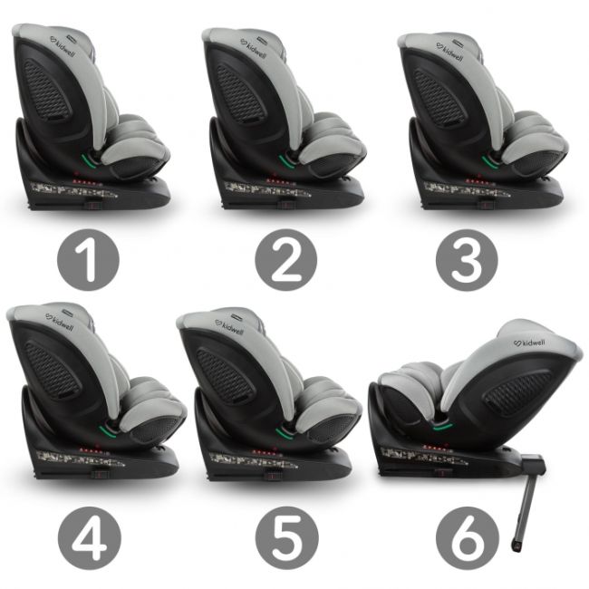 Scaun auto cu isofix kidwell gocar, grupa 40-135 cm, i-size, omologare r129 - gri edeedifosagoc02a0