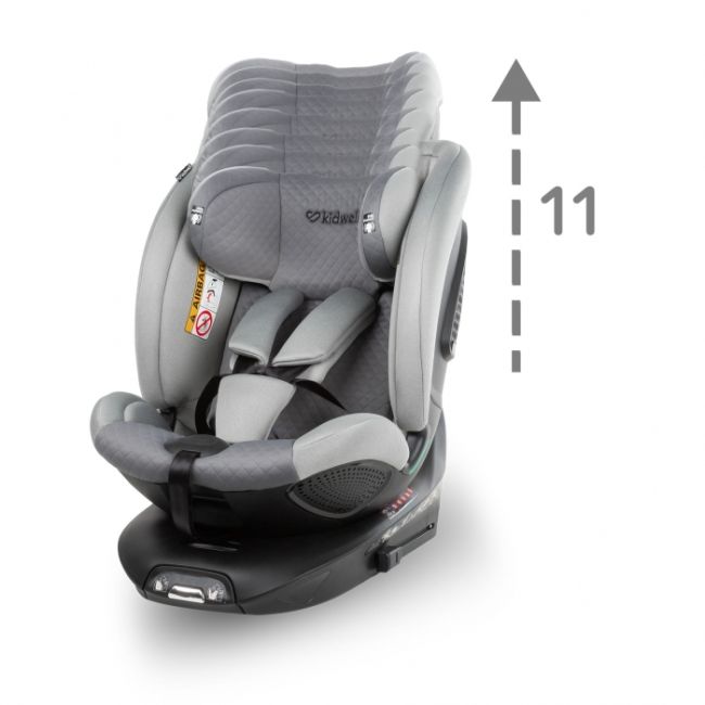 Scaun auto cu isofix kidwell gocar, grupa 40-135 cm, i-size, omologare r129 - gri edeedifosagoc02a0