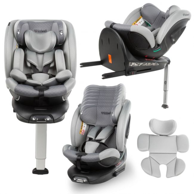 Scaun auto cu isofix kidwell gocar, grupa 40-135 cm, i-size, omologare r129 - gri edeedifosagoc02a0