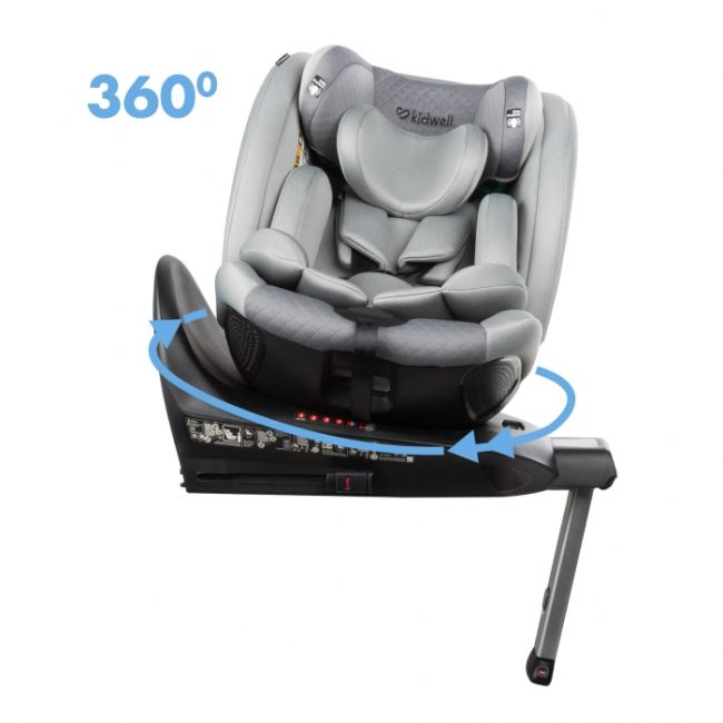 Scaun auto cu isofix kidwell gocar, grupa 40-135 cm, i-size, omologare r129 - gri edeedifosagoc02a0