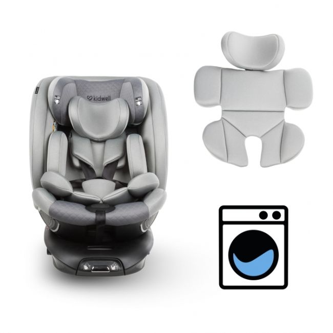 Scaun auto cu isofix kidwell gocar, grupa 40-135 cm, i-size, omologare r129 - gri edeedifosagoc02a0