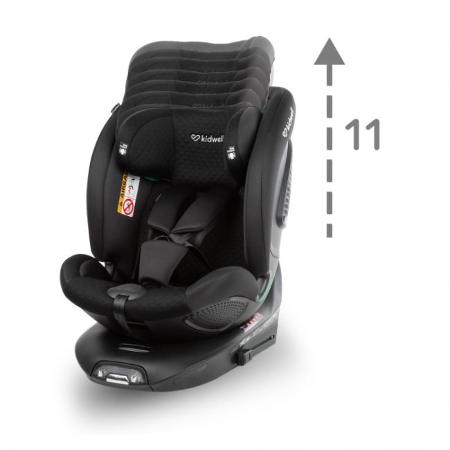 Scaun auto cu isofix kidwell gocar, grupa 40-135 cm, i-size, omologare r129 - negru edeedifosagoc01a0