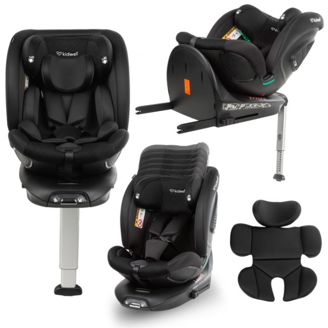 Scaun auto cu isofix kidwell gocar, grupa 40-135 cm, i-size, omologare r129 - negru edeedifosagoc01a0