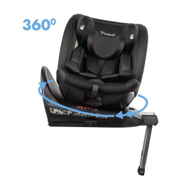 Scaun auto cu isofix kidwell gocar, grupa 40-135 cm, i-size, omologare r129 - negru edeedifosagoc01a0