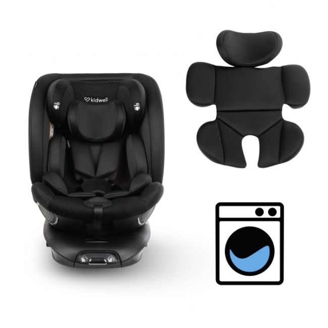 Scaun auto cu isofix kidwell gocar, grupa 40-135 cm, i-size, omologare r129 - negru edeedifosagoc01a0