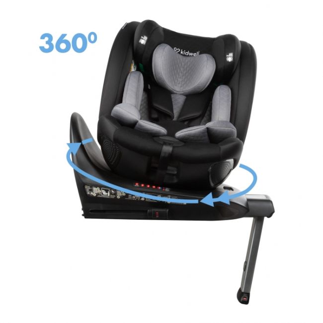 Scaun auto cu isofix kidwell gocar, grupa 40-135 cm, i-size, omologare r129 - negru-gri edeedifosagoc03a0