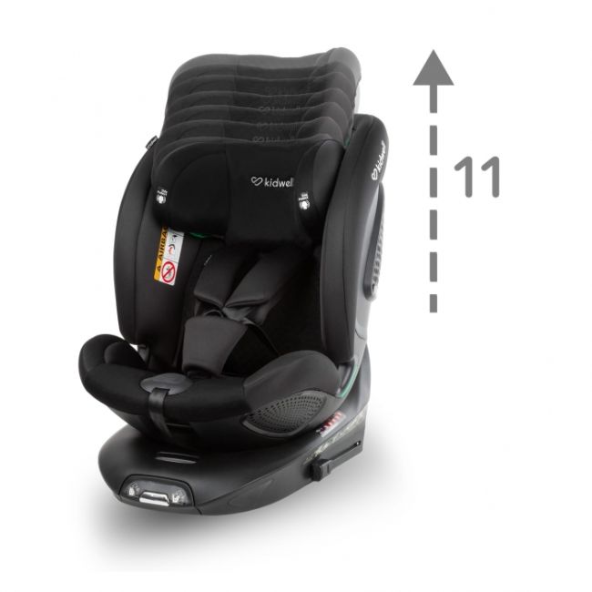 Scaun auto cu isofix kidwell gocar, grupa 40-135 cm, i-size, omologare r129 - negru-gri edeedifosagoc03a0