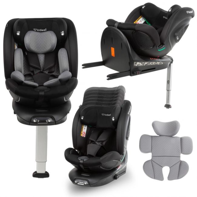 Scaun auto cu isofix kidwell gocar, grupa 40-135 cm, i-size, omologare r129 - negru-gri edeedifosagoc03a0