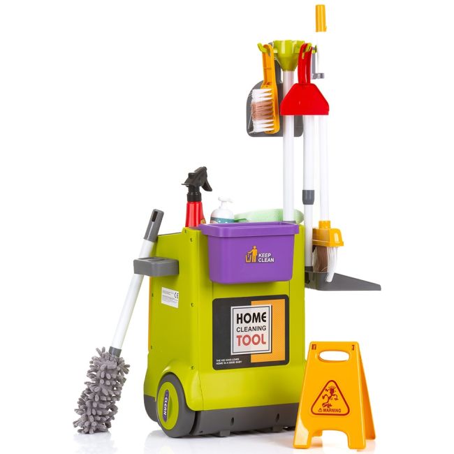 Set jucarie chipolino cleaning trolley cu 16 accesorii hubdipk002410cl