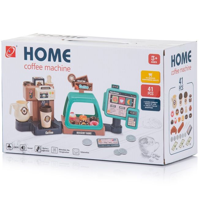 Set jucarie chipolino coffee machine cu lumini, sunete si 41 accesorii hubdipk002402cs