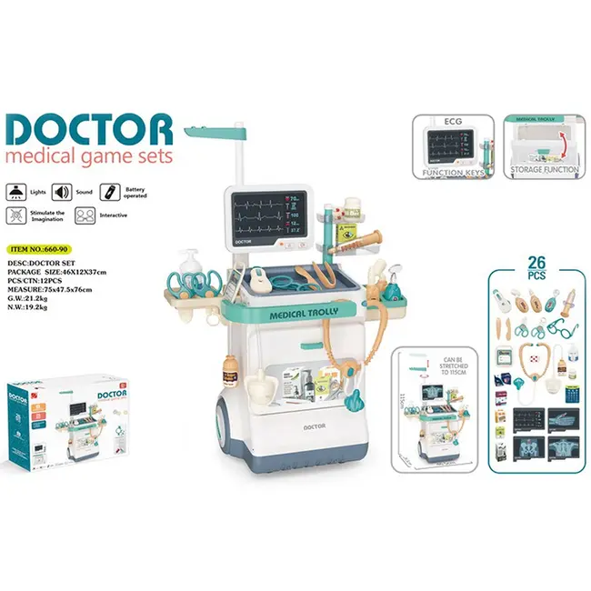 Set jucarie chipolino doctor cu lumini, sunete si 26 accesorii hubdipk002406ds