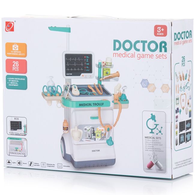 Set jucarie chipolino doctor cu lumini, sunete si 26 accesorii hubdipk002406ds