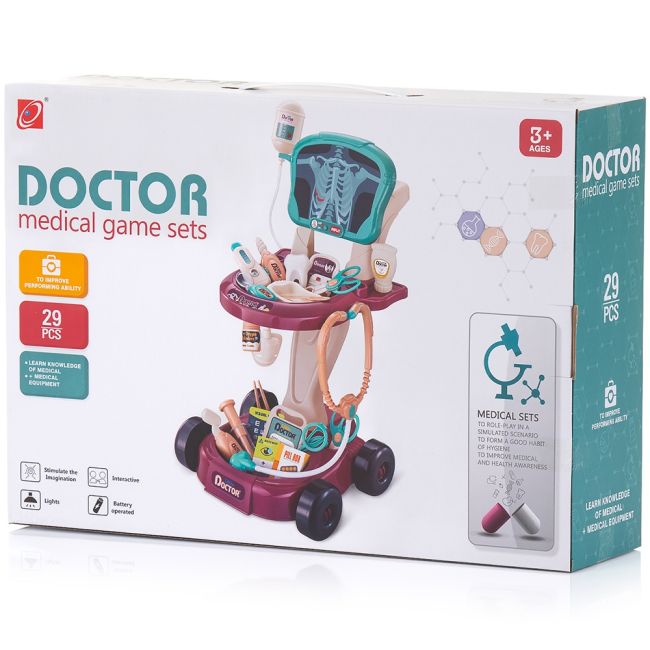 Set jucarie chipolino doctor cu lumini si 29 accesorii hubdipk002411ds