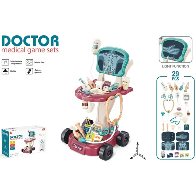 Set jucarie chipolino doctor cu lumini si 29 accesorii hubdipk002411ds