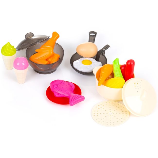 Set jucarie chipolino kitchen 84 cm cu sistem de curgere apa, lumini, sunete si 79 accesorii hubdipk002422kl