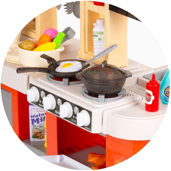 Set jucarie chipolino kitchen 84 cm cu sistem de curgere apa, lumini, sunete si 79 accesorii hubdipk002422kl