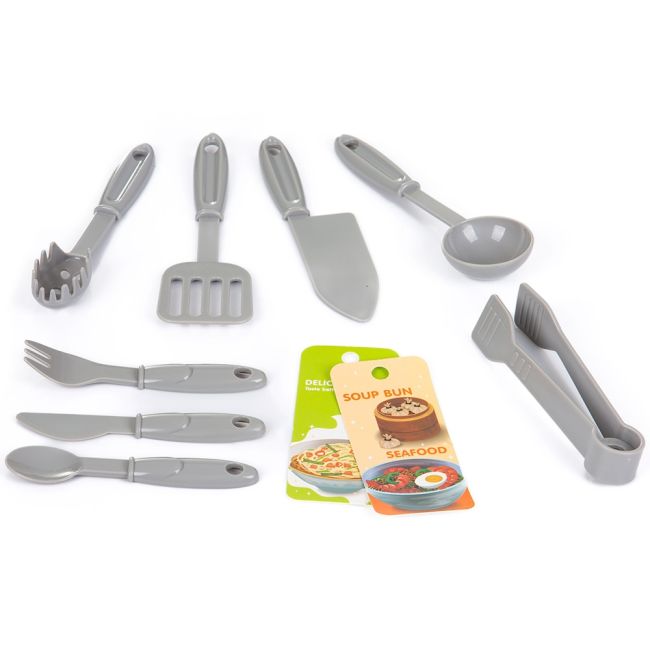 Set jucarie chipolino kitchen 87 cm cu sistem de curgere apa, lumini, sunete si 63 accesorii hubdipk002417dk