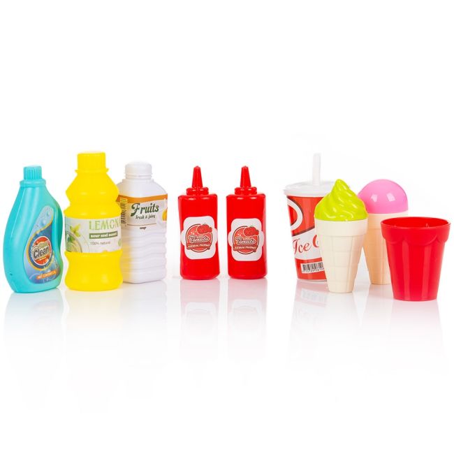 Set jucarie chipolino kitchen 87 cm cu sistem de curgere apa, lumini, sunete si 63 accesorii hubdipk002417dk