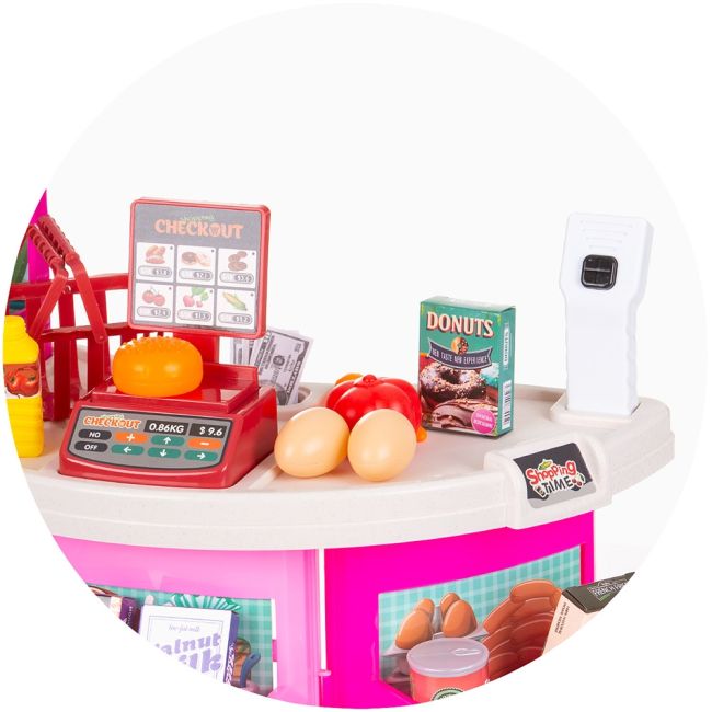 Set jucarie chipolino supermarket 78 cm cu lumini, sunete si 76 accesorii hubdipk002416sk