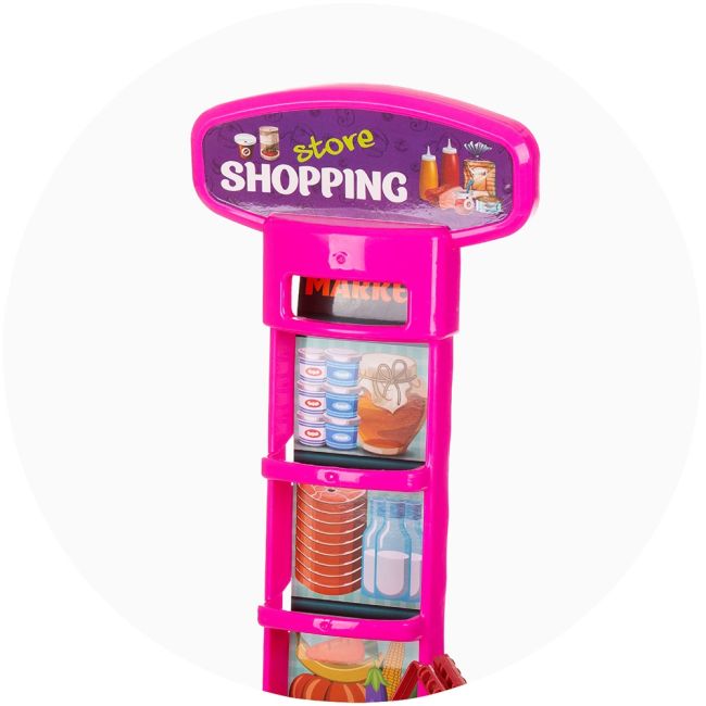 Set jucarie chipolino supermarket 78 cm cu lumini, sunete si 76 accesorii hubdipk002416sk