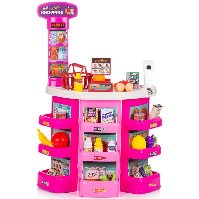 Set jucarie chipolino supermarket 78 cm cu lumini, sunete si 76 accesorii hubdipk002416sk