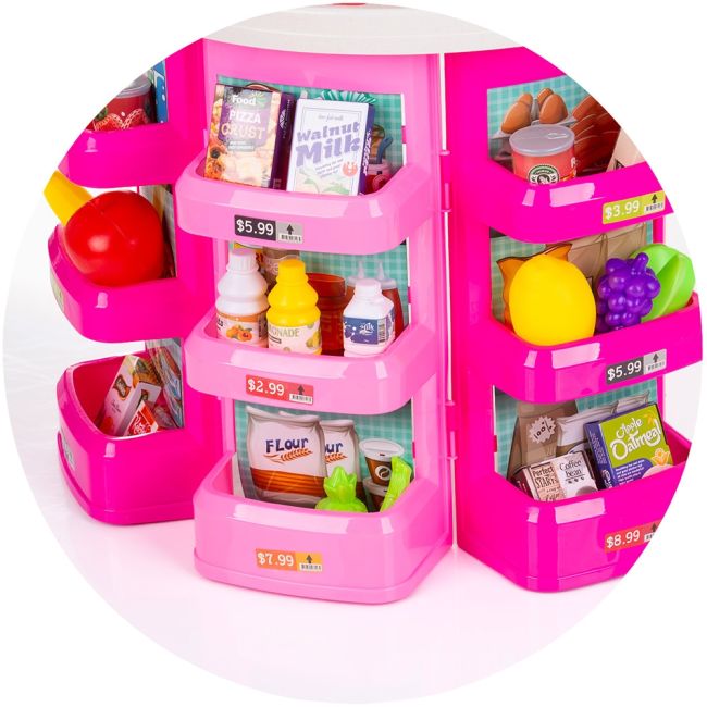 Set jucarie chipolino supermarket 78 cm cu lumini, sunete si 76 accesorii hubdipk002416sk