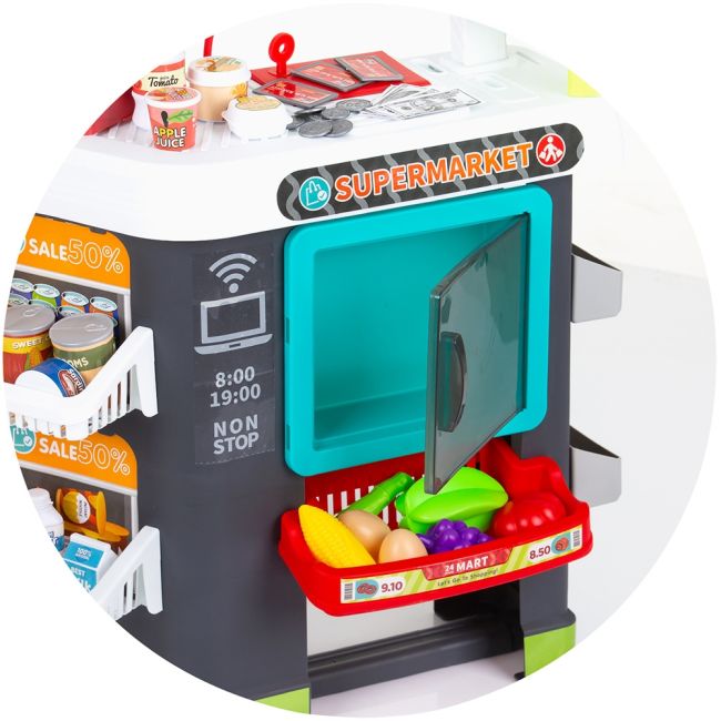 Set jucarie chipolino supermarket 87 cm cu lumini, sunete si 81 accesorii hubdipk002415sp