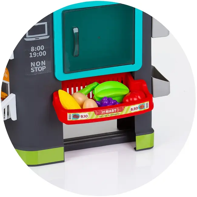 Set jucarie chipolino supermarket 87 cm cu lumini, sunete si 81 accesorii hubdipk002415sp