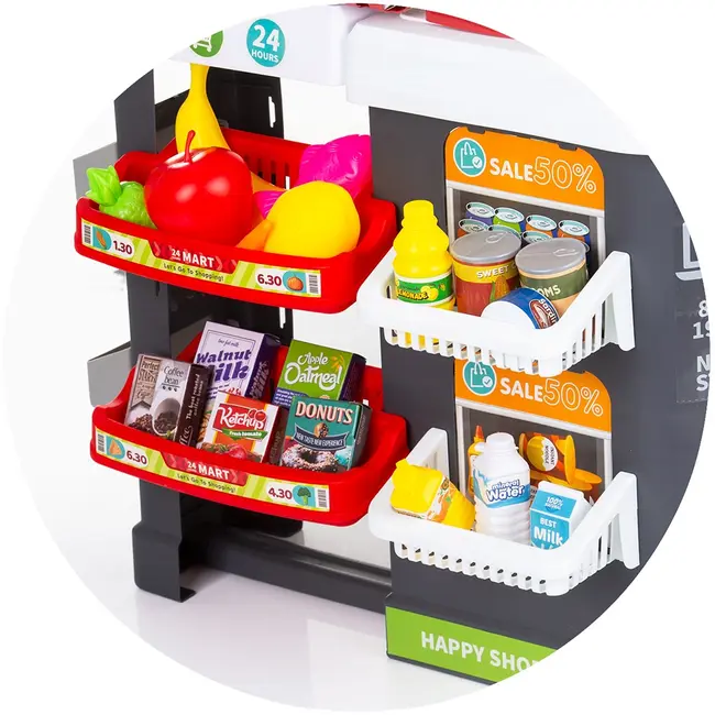 Set jucarie chipolino supermarket 87 cm cu lumini, sunete si 81 accesorii hubdipk002415sp