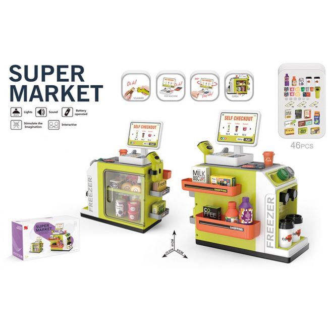Set jucarie chipolino supermarket cu lumini, sunete si 46 accesorii hubdipk002404sm