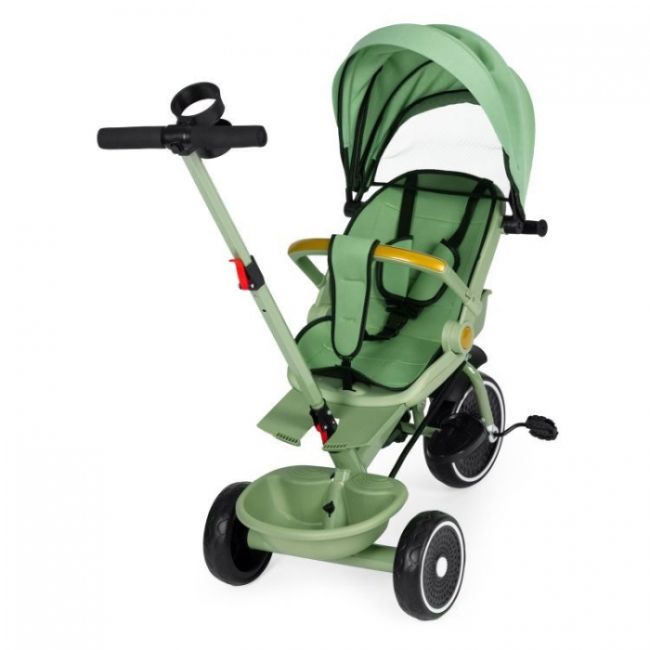 Tricicleta 2 in 1 pentru copii, scaun rotativ 360°, roti din spuma eva, ecotoys wql-066-18 - verde edeediwql-066-18green