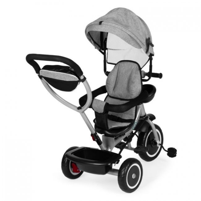 Tricicleta 2 in 1 pentru copii, scaun rotativ 360°, roti din spuma eva, ecotoys wql-066-52 - gri edeediwql-066-52grey