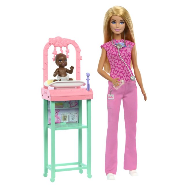 BARBIE SET DE JOACA PAPUSA BARBIE FACE CARIERA PEDIATRU VIVMTJCR71_JCR72