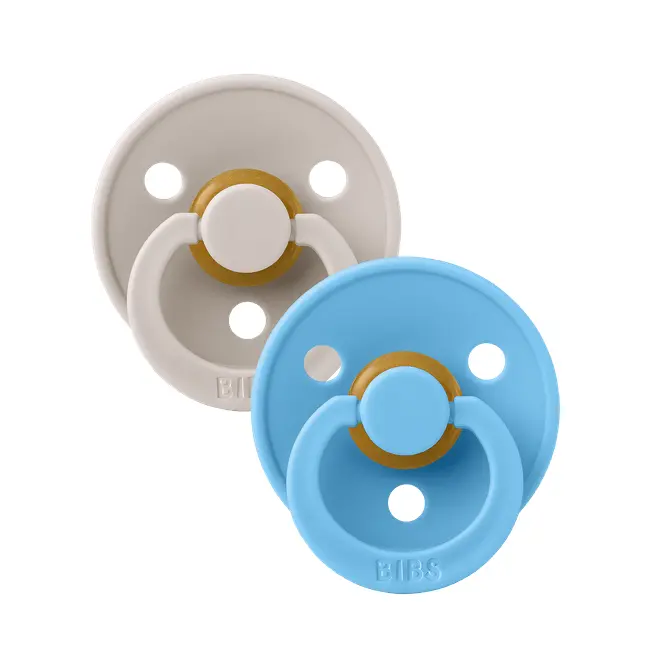 Bibs - set 2 suzete colour latex, tetina rotunda, 0 luni +-mushroom/breeze bbb110462