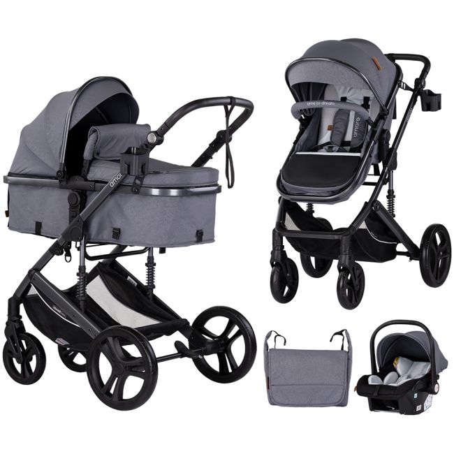Carucior chipolino amore 3 in 1 cloud grey hubst-kkam02502cl
