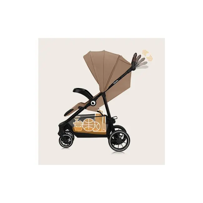 Carucior sport, Lionelo, Emma One, Cu tavita, Suport pahar, Plasa de tantari, Roti EVA, Maner reglabil, Pana la 22 kg, 6 luni+, Conform cu EN1888-1, Bej BYNLO-EMMA_ONE_BEIGE_SAND