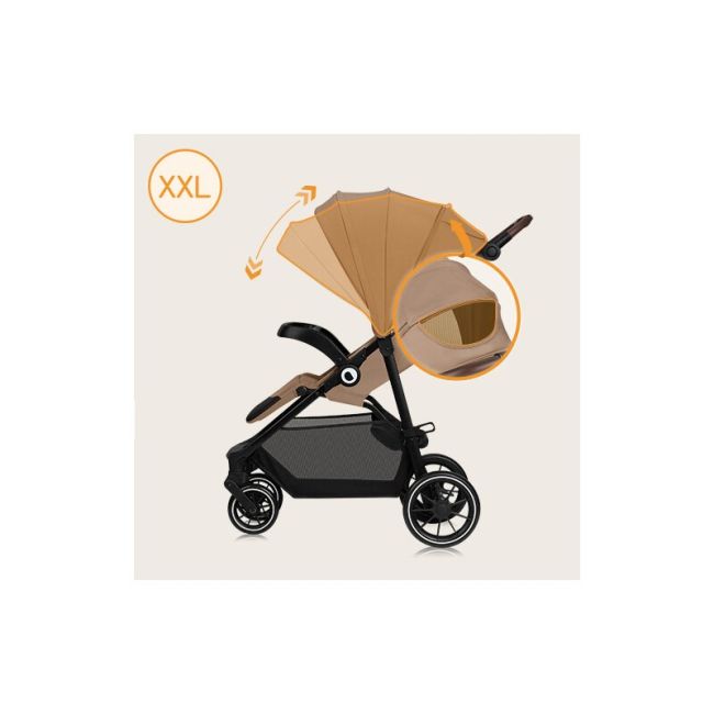 Carucior sport, Lionelo, Emma One, Cu tavita, Suport pahar, Plasa de tantari, Roti EVA, Maner reglabil, Pana la 22 kg, 6 luni+, Conform cu EN1888-1, Bej BYNLO-EMMA_ONE_BEIGE_SAND