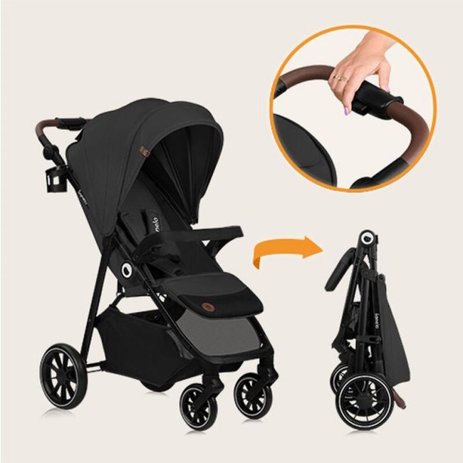 Carucior sport, Lionelo, Emma One, Cu tavita, Suport pahar, Plasa de tantari, Roti EVA, Maner reglabil, Pana la 22 kg, 6 luni+, Conform cu EN1888-1, Gri BYNLO-EMMA_ONE_GREY_STONE
