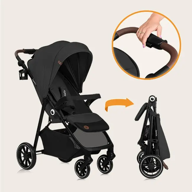 Carucior sport, Lionelo, Emma One, Cu tavita, Suport pahar, Plasa de tantari, Roti EVA, Maner reglabil, Pana la 22 kg, 6 luni+, Conform cu EN1888-1, Gri BYNLO-EMMA_ONE_GREY_STONE
