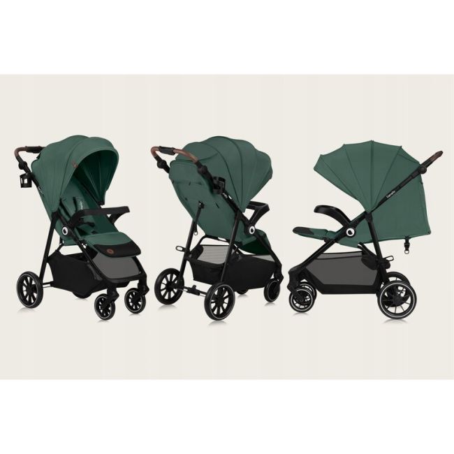 Carucior sport, Lionelo, Emma One, Cu tavita, Suport pahar, Plasa de tantari, Roti EVA, Maner reglabil, Pana la 22 kg, 6 luni+, Conform cu EN1888-1, Verde BYNLO-EMMA_ONE_GREEN_FOREST