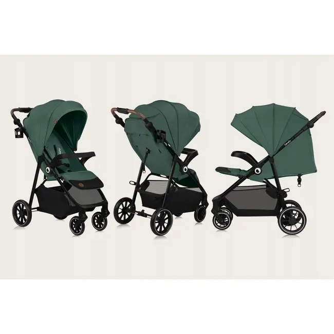 Carucior sport, Lionelo, Emma One, Cu tavita, Suport pahar, Plasa de tantari, Roti EVA, Maner reglabil, Pana la 22 kg, 6 luni+, Conform cu EN1888-1, Verde BYNLO-EMMA_ONE_GREEN_FOREST