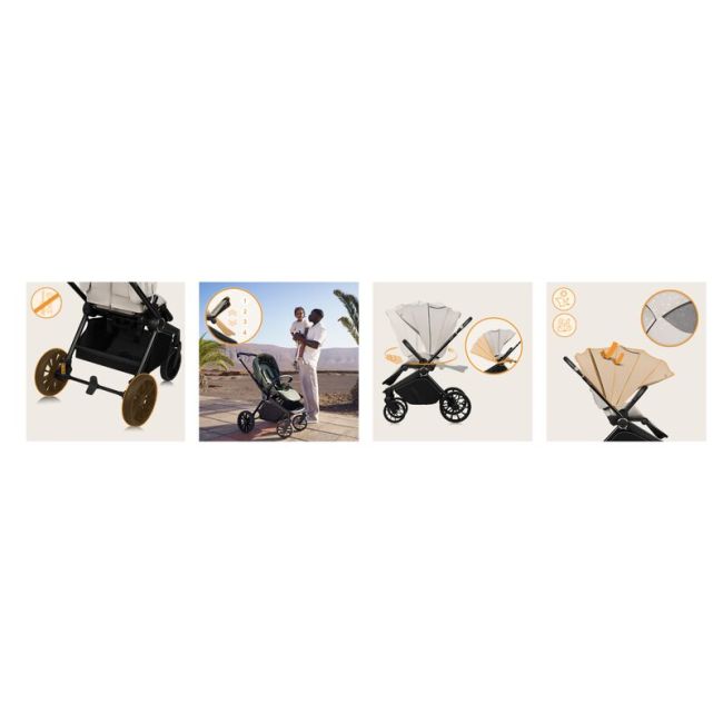 Carucior sport, Lionelo, Mika Plus, Cadru din aluminiu, Copertina XXL, Spatar reglabil in 3 pozitii, Cu accesorii, Pana la 22 kg, 6-48 luni; EN1888-1, EN1888-2 EN1466, Maro BYNLO-MIKA_PLUS_BROWN_RUST