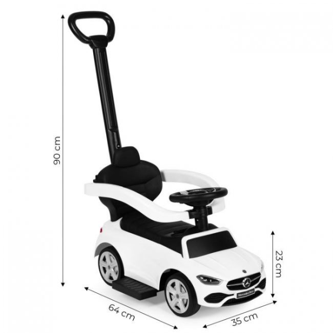 Masinuta de impins cu maner mercedes c class ecotoys 668 - alb edeedi668white