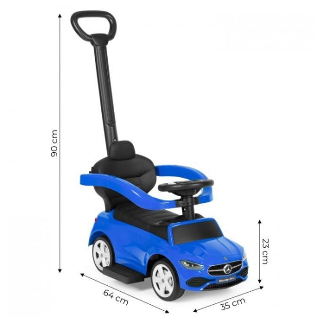 Masinuta de impins cu maner mercedes c class ecotoys 668 - albastru edeedi668blue